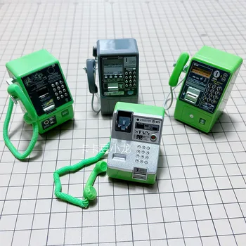1/12 규모 인형 소형 시뮬레이션 녹색 전화기에 대한 설정 블라이스 바비 인형 인형 장식 액세서리
