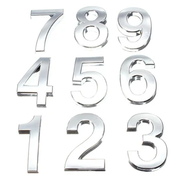1 개 3D 숫자 문 패 집 서랍인 도금 문 숫자 0 9 플라스틱 숫자 태그 호텔 스티커 홈소 문 라벨