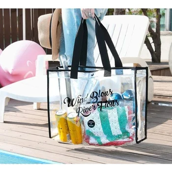 1 개 높은-용량이 투명한 PVC 수영장 가방 수영 해변이 해변 주머니 여행 휴대용 의류를 신발 패션 핸드백
