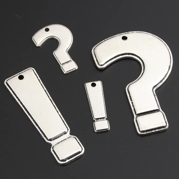 10 개의 실버 컬러 질문 느낌표 매력을 상징 펜던트 DIY 귀걸이 보석을 만드는 손수 액세서리