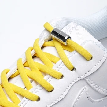 1Pair 탄력 있는 넥타이 레이스 반원 금속 자물쇠를 신발 운동화 끈 아이와 성인을 위한 빠른 스트링 신발 끈
