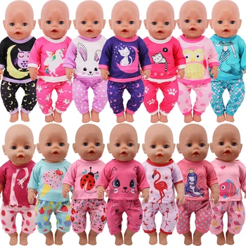 2 개/=셔츠+바지 인형 옷 액세서리가 태어난 아기 43cm&18 인치 미국 인형 장난감&우리 세대 Nenuco