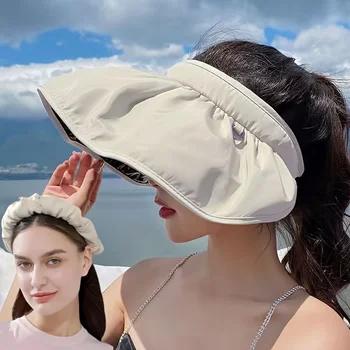 2023 새로운 넓은 테두리 모자 챙을 접 해변 피크닉 UV 보호를 가리비 모자 옥외를 위한 여자의 모자 모자