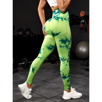 2023Lightning 대리석의 결정적 엉덩이 레깅스는 여자를 위해 체육관에 스타킹의 염료는 원활한 레깅스는 새로운 색상 운동 체육관 의류 요가