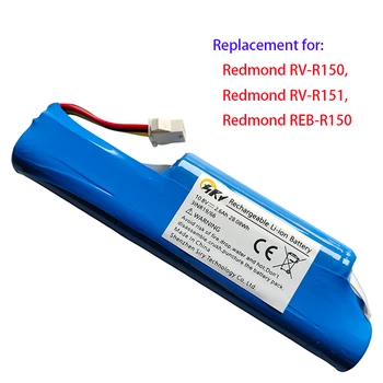 2600mAh 새로운 RV-R150 배터리에 대한 레드몬드 RV-R150RV-R151REB-R150 진공 청소기 충전식 리튬 10.8V 배터리