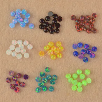 3mm10 라운드 반 cabochon 불 opal 돌 합성 opal 돌을 만들기 위한 패션에서 보석 78 색상