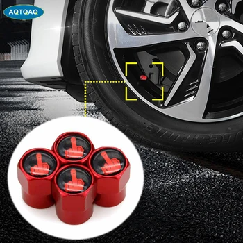 4 개/붉은 양극 처리된 타이어 밸브 캡 알루미늄 중간 손가락의 개성을 줄기는 먼지를 다룹 자동차 타이어를 위한 장식적인 모자