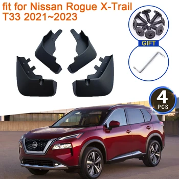 4x Nissan Rogue xtrail 을 T33X-Trail X Trail2021~2023 2022 심플한 발상으로 흙 스플래시 가드 전면 뒤쪽 펜더 플레어 액세서리