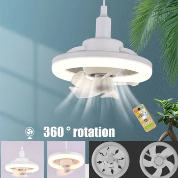 60W 천장 선풍기 E27Led 빛을 가진 원격 제어 360°회전 냉각기 샹들리에 램프 방을 위한 가정 장식