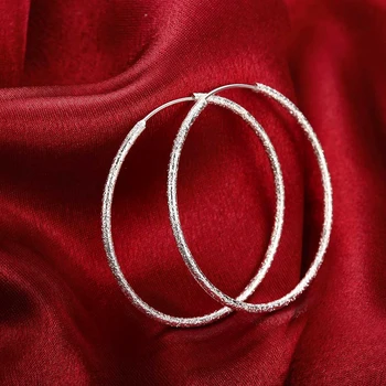 925 패션 desigan 프 50MM 큰 둥근 원의 아름다운 고품질의 여성 파티 보석 귀걸이