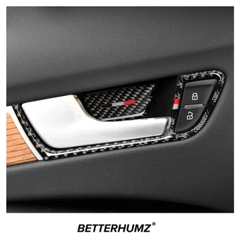BETTERHUMZ Audi A4B8 2009-2016 탄소 섬유 자동차 문을 그릇 손잡이 트림 프레임 스티커 장식 자동차 인테리어 액세서리