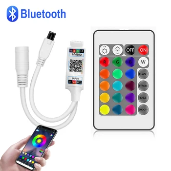 DC12V4 핀 RGB 컨트롤러 음악 BT 스마트 앱으로 컨트롤러 24-key IR 원격 또는 블루투스 응용 프로그램 제어에 대한 RGB LED 스트립 빛