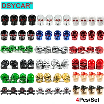 DSYCAR4 개/밸브 캡 타이어를 위해,두개골이 스타일의 유니버설 줄기 밸브의 모자,방진 매력적인 자동차 부속품