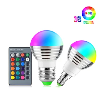E27LED 전구 5W RGB LED 빛 스마트 LED 램프 E14Lampada Dimmable 마법 전구 스포트라이트 다채로운 Bombillas 파티를 장식 조명