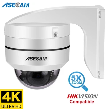 Hikvision 호환 8MP4K PTZ IP 사진기 야외 돔 Onvif PoE5 배 Optical Zoom CCTV 오디오 AI 추적하는 자동차를 감시 카메라