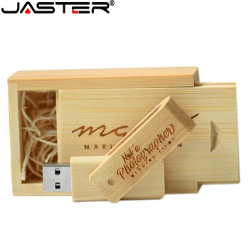 JASTER 고속 펜 드라이브 나무로 되는 돌릴수 있는 USB 플래시 드라이브 64 메모리 스틱을 무료로 사용자 정의 로고 창조적인 선물 U 디스크에 대한 노트북이