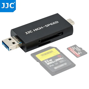 JJC3 에서 1 마이크로 SD 카드 리더 USB3.1 카드리더기 마이크로 USB2.0SD SDXC SDHC 스마트 메모리 카드를 위한 USB-C OTG 사용 전화