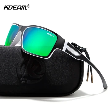 KDEAM 외 편광된 선글라스 남자의 태양 안경 100%UV 지퍼 포함되는 케이스 스포츠경 KD510