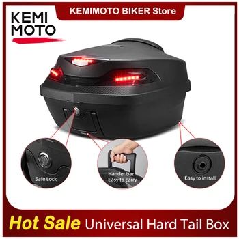KEMIMOTO Universal48L 보안 래치 기관자전차 뒤쪽 화물 트렁크 스쿠터는 최고 상자관 수화물 보 Topbox 경우 w/미등 LED 가방
