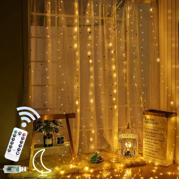 LED 커튼 빛 3x1/3x2/3x3M 동 갈런드에는 창 USB 빛 문자열 크리스마스 웨딩 파티의 꽃줄 홈