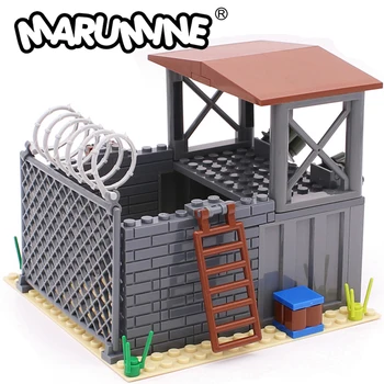 Marumine23PCS MOC 블록 WW2 군사 기지 특별한 힘을 가드 센 방 DIY 인 장면 벽돌 건물 모델 Kit