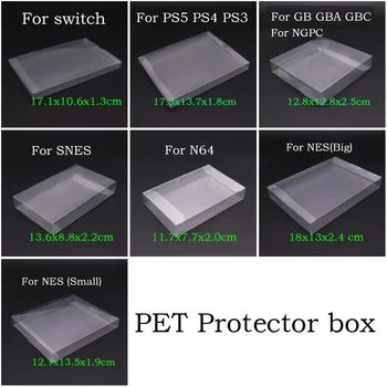 N64GB GBA GBC NGPC 투명한 게임이 상자를 보호 케이스 CIB 게임을 플라스틱 애완 동물 보호에 대한 SNES NES 스위치 PS5