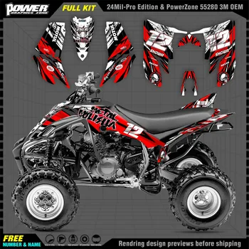 PowerZone 그래픽 kit 스티커 스티커 YAMAHA04-14 랩터 350 2004 년부터 2014 년까지 오토바이 스티커 002