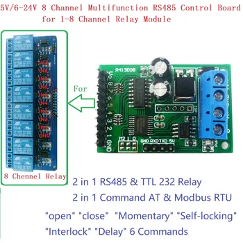 RS485,RS232(TTL)PLC Modbus Rtu 모듈 8ch IO 제어 스위치 보드 릴레이를 위한 산업 자동화