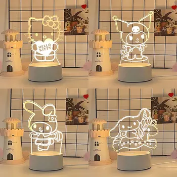 Sanrio 헬로 키티 Kuromi 내 멜로디 Cinnamorroll3D 창작 만화의 침대 옆 LED 램프를 활동을 주문을 받아서 만들어진 테이블 램프 조명