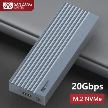 Sanzang 으 M.2Pcie SSD 인클로저 20Gbps USB3.0 유형 C PCIe HD 외부 경우 USB3M2 스토리지 박스 커버 고체 상태의 하드 디스크 드라이브