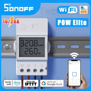 SONOFF POW Elite 스마트 전력 미터 스위치 16A/20A WiFi 스마트 홈 스위치 LCD 스크린으로 작동 Alexa Google 홈 eWeLink 램