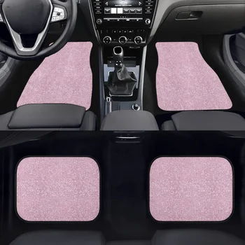 STUOARTE 핑크 블링 인쇄 패션 차 지면 매트 자동 반 트럭 SUV,4 조 보편적인 맞는 전면 및 후방 차량 바닥 패드