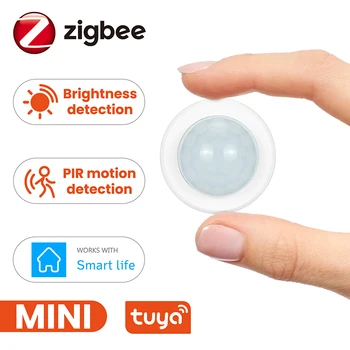 Tuya Zigbee3.0 미니 PIR Motion 운동이 인간의 몸을 탐지기와 광 휘도 센서 Lux 미터 주택 안전 경보