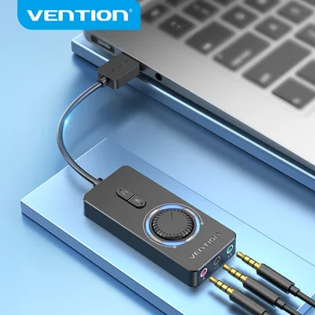 Vention USB 오디오 인터페이스 사운드 카드 외부 잭 3.5mm 마이크 스피커 오디오 어댑터 노트북 PS4PC 헤드폰 오디오 사운드 카드