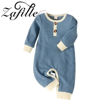 ZAFILLE 갓 태어난 아기 옷 6 솔리드 색상에 의하여 뜨개질을 하는 면 아기 장난꾸러기 소년 전면 버튼한 옷을 어린이들기