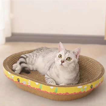 고양이 보드 보호하는 가구 가는 클로 장난감 물결 모양의 타원형 종이 착용-저항하는 고양이 둥지 Cat 액세서리