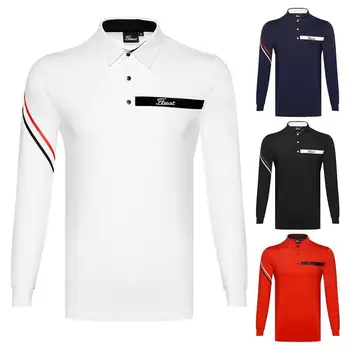 남자 골프 티셔츠 봄 가을 스포츠 골프의류 롱 슬리브 셔츠 드라이 맞을 통기성 폴로 셔츠
