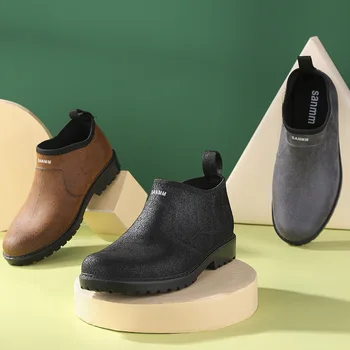 남자의 방수 신발 고무 악어의 인쇄 레인부츠는 패션 슬립에서 낚시를 신발 남성 2021 부츠가 남자를 위해 방수 작업