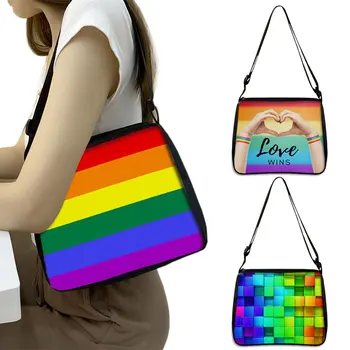 레인보우 프라이드 LGBT 어깨에 매는 가방 사랑은 사랑이 여성 핸드백 Love Wins 레즈비언 게이 Crossbody 부대 여자 클러치 동성애자 가방