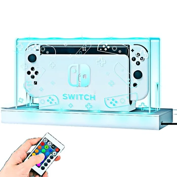명확한 방어적인 케이스 먼지 표시 상자 덮개를 위한 Nintendo 스위치/OLED 호스트 쉘 빛나는 짧은 기본 NS 게임 액세서리
