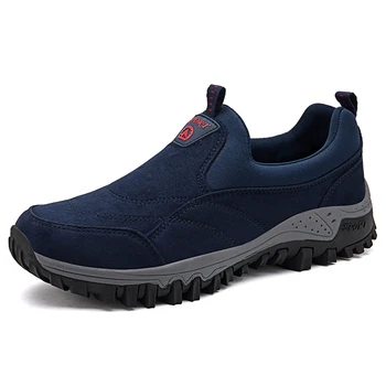 새로운 캐주얼 신발 남성 스니커즈의 야외 산책 신발 퍼 남자 편안한 하이킹 신발류 슬립온 라 플러스 크기 46