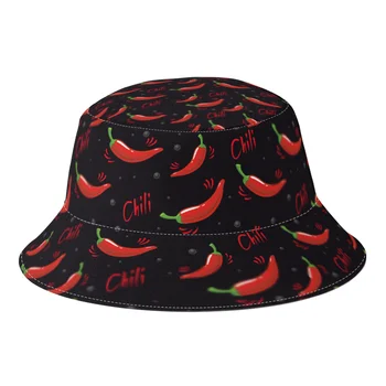 여름 칠리 고추 물통 모자를 위한 남녀 공통 패션 식물성 장식적인 어부의 모자라나마