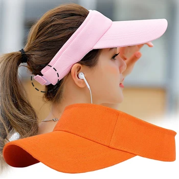 여름의 태양은 모자를 통기성 남성 여성 조정가능한 바이저 UV Protection 최고 빈 솔리드 스포츠 테니스의 골프 실행하는 선캡