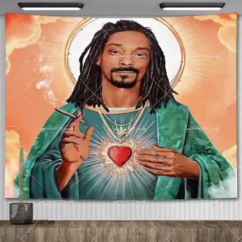 예수님 Snoop Dogg 벽의 태피스트리 장식을 귀엽고 재미 밈 태피스트리는 심미적인 요가는 양탄자 기숙사 배경 천으로 청소년 방 장식