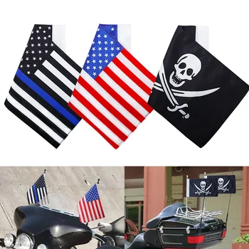 오토바이 아메리카 국가의 국기 Pirate Skull 깃발의 소매 더블 사이드 선반 수하물 보편적인 혼다 야마하는 할리 Suzuki,BMW