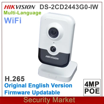 원래 Hikvision 영어 버전 4MP IR 큐브 네트워크 카메라를 DS-2CD2443G0-IW CCTV 를 무선 POE IP Wifi IPC