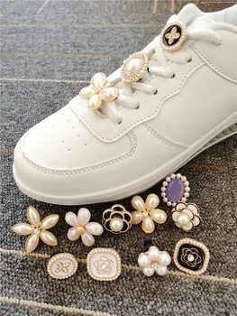 원래의 보석 신발 Diy 액세서리는 레이스 운동화 끈 매력 금속 모조 다이아몬드 버클이 장식 소녀 파티 선물
