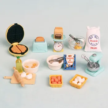 인형의 집 부엌 가구 부속품 Mini 플 토스트기 믹서 믹서 달걀정형 음식 모형 장난감을 위해 바비 Bjd Ob11