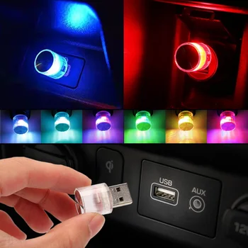 자동차 소형 USB LED 분위기 조명 장식용 램프 자동차 주변 빛의 네온 자동차 인테리어 Led 장식 자동차 부속품 가젯