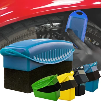 자동차 타이어 왁싱 닦고 청소 닦음 세척 타이어 타이어 휠 림림 윤곽 디테일 드레싱을 빛나는 패드 세부사항 액세서리
